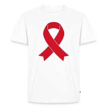 Ruban Rouge - T-shirt Premium bio Homme - blanc - Devant - Nico (187cm)