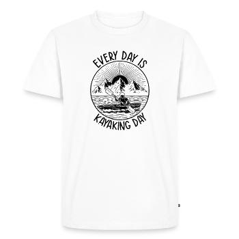 Every day is Kayaking day - Watersports Kayaking L - Men's Premium Organic T-Shirt - white - Front - Nico (187cm)