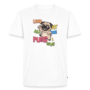 Regarde tous les carlins que je donne - T-shirt Premium bio Homme - blanc - Devant - Nico (187cm)
