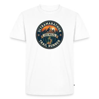 Ultramarathon 100 Miles Trail Runner - T-shirt Premium bio Homme - blanc - Devant - Nico (187cm)