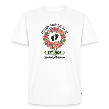 Mom-to-be To Be 2026 Feet Baby Flowers - Men's Premium Organic T-Shirt - white - Front - Nico (187cm)