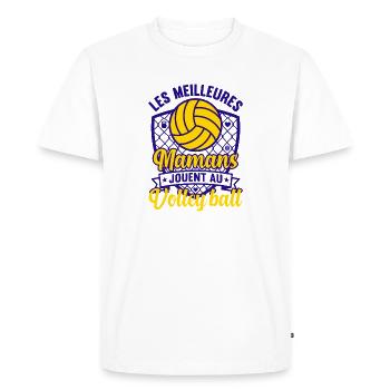 Meilleures Mamans Jouent Au Volley-Ball - T-shirt Premium bio Homme - blanc - Devant - Nico (187cm)