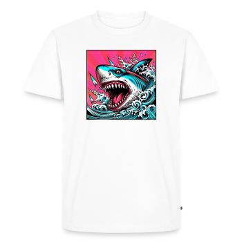 Requin - T-shirt Premium bio Homme - blanc - Devant - Nico (187cm)