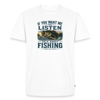 Un pêcheur qui dit de l’humour de pêche Idée cadeau de pêche - T-shirt Premium bio Homme - blanc - Devant - Nico (187cm)