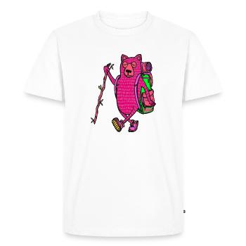 Aventure Scout Bear Pink - T-shirt Premium bio Homme - blanc - Devant - Nico (187cm)