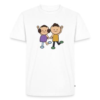 Duo de tout-petits dansants - T-shirt Premium bio Homme - blanc - Devant - Nico (187cm)