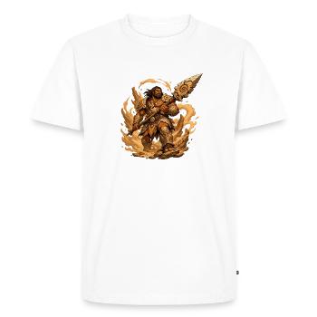 Barbare du Désert avec Lance Tonnerre - T-shirt Premium bio Homme - blanc - Devant - Nico (187cm)