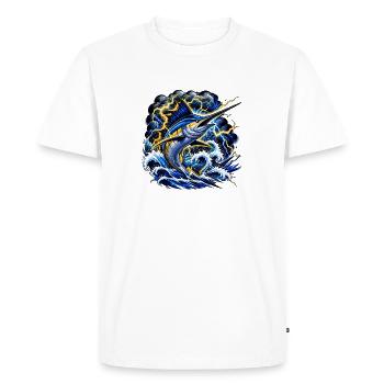 Marlin de tempête avec la foudre - T-shirt Premium bio Homme - blanc - Devant - Nico (187cm)