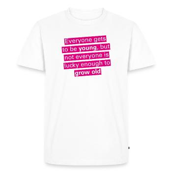 everyone_gets_to_be_young - T-shirt Premium bio Homme - blanc - Devant - Nico (187cm)