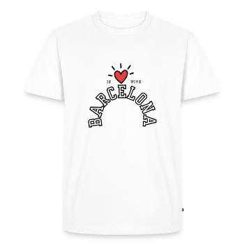 Amoureux de Barcelone - T-shirt Premium bio Homme - blanc - Devant - Nico (187cm)