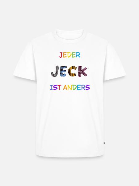 Jeder-Jeck-ist-anders - Männer Premium Bio T-Shirt - Weiß