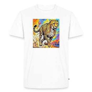 cheetah - Men's Premium Organic T-Shirt - white - Front - Nico (187cm)