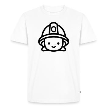 pompier - T-shirt Premium bio Homme - blanc - Devant - Nico (187cm)