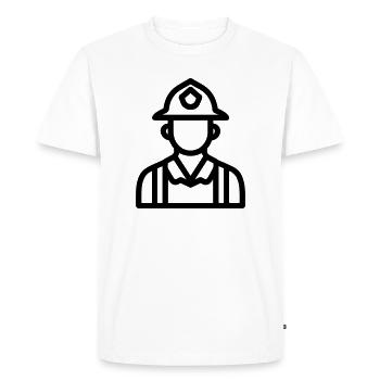 pompier - T-shirt Premium bio Homme - blanc - Devant - Nico (187cm)