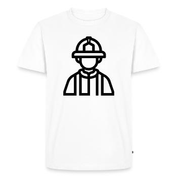 pompier - T-shirt Premium bio Homme - blanc - Devant - Nico (187cm)