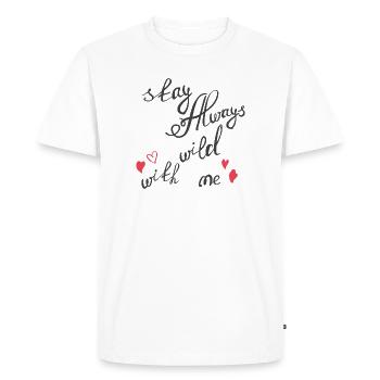 Reste sauvage, aime avec des cœurs - T-shirt Premium bio Homme - blanc - Devant - Nico (187cm)
