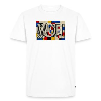 Art géométrique mondrien - T-shirt Premium bio Homme - blanc - Devant - Nico (187cm)