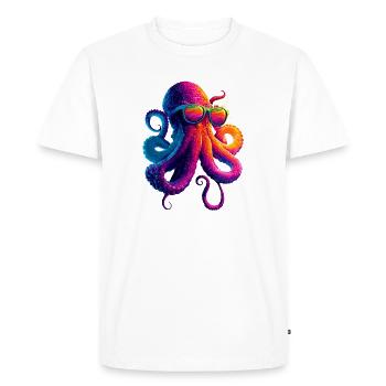 Pieuvre Pieuvre Pieuvre Calamar Mer Pieuvre mignonne - T-shirt Premium bio Homme - blanc - Devant - Nico (187cm)