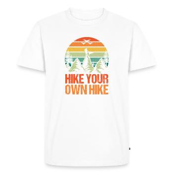 Hiking Mountain Trail Backpacking Outdoors Poaching - Men's Premium Organic T-Shirt - white - Front - Nico (187cm)