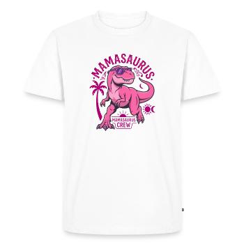 Mamasaurus Crew T-Rex Dinosaure Rose Maman - T-shirt Premium bio Homme - blanc - Devant - Nico (187cm)