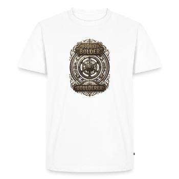 Bouldering Bold Bolder Boulderer - Men's Premium Organic T-Shirt - white - Front - Nico (187cm)