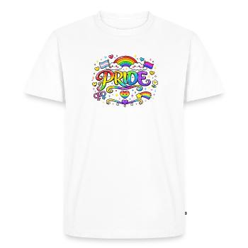 Orgueil L’amour est l’amour - T-shirt Premium bio Homme - blanc - Devant - Nico (187cm)