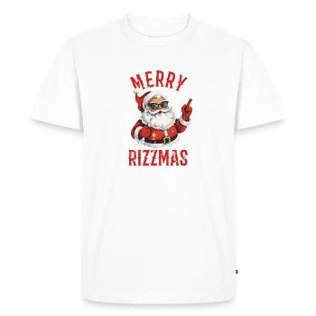 Merry Rizzmas Funny Santa Christmas Gift - Men's Premium Organic T-Shirt - white - Front - Nico (187cm)