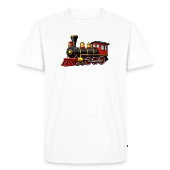 Locomotive - T-shirt Premium bio Homme - blanc - Devant - Nico (187cm)