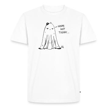 Non, Pas aujourd’hui Illustration de fantôme - T-shirt Premium bio Homme - blanc - Devant - Nico (187cm)