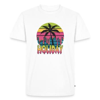 Ambiances colorées des palmiers pour les fêtes - T-shirt Premium bio Homme - blanc - Devant - Nico (187cm)