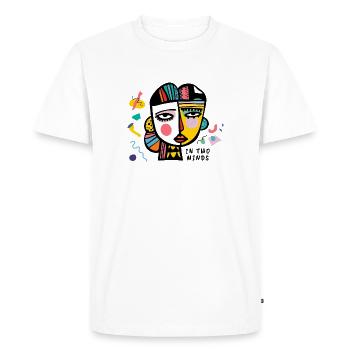 Dans Two Minds : Portrait abstrait coloré - T-shirt Premium bio Homme - blanc - Devant - Nico (187cm)
