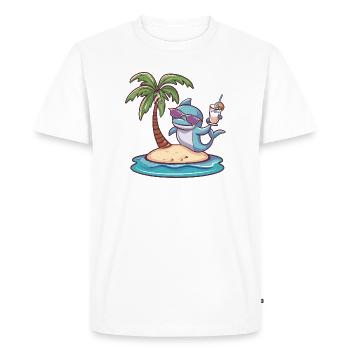 Dolphin Summer Holidays - Men's Premium Organic T-Shirt - white - Front - Nico (187cm)