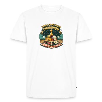 Champion de la soirée de jeux en famille - T-shirt Premium bio Homme - blanc - Devant - Nico (187cm)