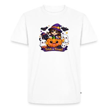 Sorcière d’Halloween mignonne - T-shirt Premium bio Homme - blanc - Devant - Nico (187cm)