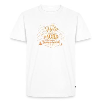 Mon aide vient du Seigneur Psaume 121 - T-shirt Premium bio Homme - blanc - Devant - Nico (187cm)