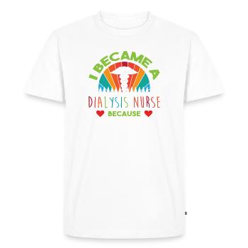 Infirmière en dialyse - T-shirt Premium bio Homme - blanc - Devant - Nico (187cm)