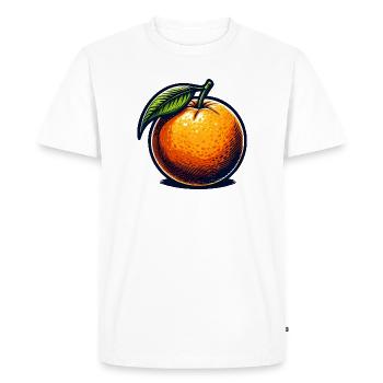 Orange rétro éclatant - T-shirt Premium bio Homme - blanc - Devant - Nico (187cm)