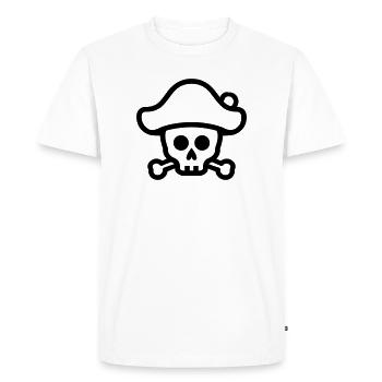 tête de mort - T-shirt Premium bio Homme - blanc - Devant - Nico (187cm)