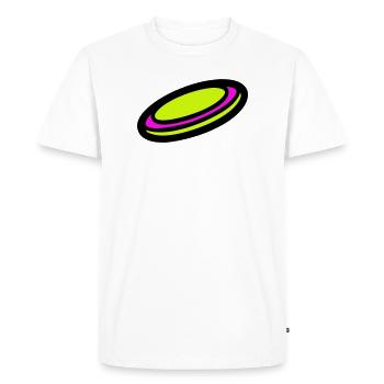 Disc Golf Frisbee Disc Icon - T-shirt Premium bio Homme - blanc - Devant - Nico (187cm)