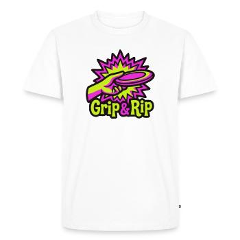 Illustration de déchirure de prise en disc golf - T-shirt Premium bio Homme - blanc - Devant - Nico (187cm)