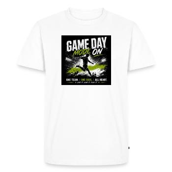 Mode Jour de Match Actif - T-shirt Premium bio Homme - blanc - Devant - Nico (187cm)