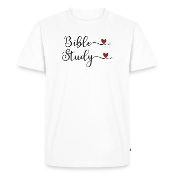 Bible Study Heart Design - Men's Premium Organic T-Shirt - white - Front - Nico (187cm)