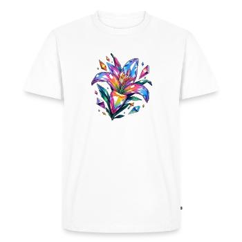 Fleur de cristal dans un jeu de couleurs - T-shirt Premium bio Homme - blanc - Devant - Nico (187cm)