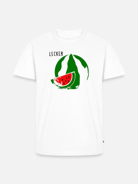 Melone - Männer Premium Bio T-Shirt - Weiß