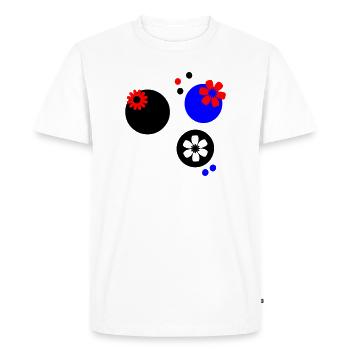 Cercles avec des fleurs - T-shirt Premium bio Homme - blanc - Devant - Nico (187cm)
