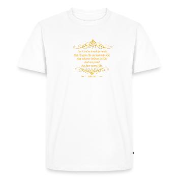 NOUVEAU -- Dieu nous aime. - T-shirt Premium bio Homme - blanc - Devant - Nico (187cm)