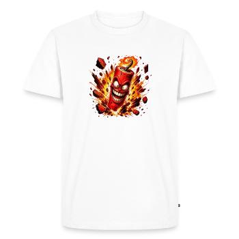 Bombe explosive riante - T-shirt Premium bio Homme - blanc - Devant - Nico (187cm)