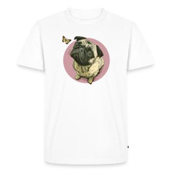 Carlin avec papillon - T-shirt Premium bio Homme - blanc - Devant - Nico (187cm)
