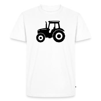Tractor Silhouette - Men's Premium Organic T-Shirt - white - Front - Nico (187cm)
