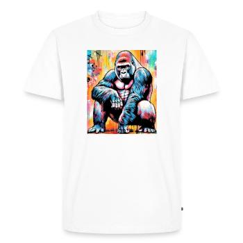 gorilla - Men's Premium Organic T-Shirt - white - Front - Nico (187cm)